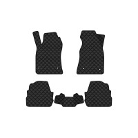 Коврики с экокожи в салон A6 (C5) 4WD Audi 1997-2001 2 поколение Sedan EU EVAtech  ECO Экокожа черная c черной ниткой черный кант