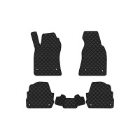Коврики с экокожи в салон A6 (C5) 4WD Audi 1997-2001 2 поколение Sedan EU EVAtech  ECO Экокожа черная c черной ниткой черный кант