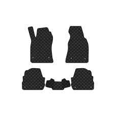 Коврики с экокожи в салон A6 (C5) 4WD Audi 1997-2001 2 поколение Combi EU EVAtech  ECO Экокожа черная c черной ниткой черный кант