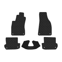 Коврики с экокожи в салон A4 (B6) MT Audi 2000-2004 2 поколение Cabrio EU EVAtech  ECO Экокожа черная c черной ниткой черный кант