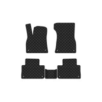 Коврики с экокожи в салон E-tron Quattro (GE) Audi 2018 1 поколение SUV Canada EVAtech  ECO Экокожа черная c черной ниткой черный кант