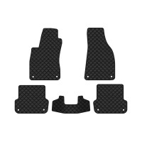 Коврики с экокожи в салон A4 (B6) AT Audi 2000-2004 2 поколение Combi EU EVAtech  ECO Экокожа черная c черной ниткой черный кант