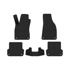 Коврики с экокожи в салон A4 (B6) AT Audi 2000-2004 2 поколение Combi EU EVAtech  ECO Экокожа черная c черной ниткой черный кант