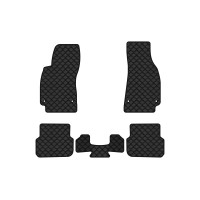 Коврики с экокожи в салон A6 (C6) Avant Audi 2005-2008 3 поколение Combi EU EVAtech  ECO Экокожа черная c черной ниткой черный кант