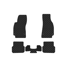 Коврики с экокожи в салон A6 (C6) Avant Audi 2005-2008 3 поколение Combi EU EVAtech  ECO Экокожа черная c черной ниткой черный кант