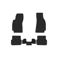 Коврики с экокожи в салон A6 (C6) Avant Audi 2005-2008 3 поколение Combi EU EVAtech  ECO Экокожа черная c черной ниткой черный кант