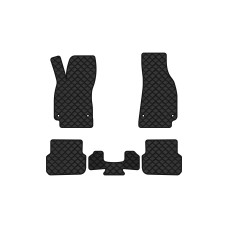 Коврики с экокожи в салон A6 (C6) Avant Audi 2005-2008 3 поколение Combi EU EVAtech  ECO Экокожа черная c черной ниткой черный кант