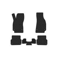 Коврики с экокожи в салон A6 (C6) Avant Audi 2005-2008 3 поколение Combi EU EVAtech  ECO Экокожа черная c черной ниткой черный кант