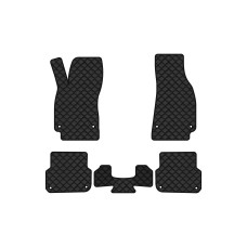 Коврики с экокожи в салон A6 (C6) Avant Audi 2005-2008 3 поколение Combi EU EVAtech  ECO Экокожа черная c черной ниткой черный кант