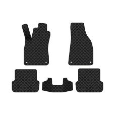 Коврики с экокожи в салон A4 (B6) MT (4 clips) Audi 2000-2004 2 поколение Combi EU EVAtech  ECO Экокожа черная c черной ниткой черный кант