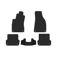 Коврики с экокожи в салон A4 (B6) MT Audi 2000-2004 2 поколение Combi EU EVAtech  ECO Экокожа черная c черной ниткой черный кант