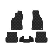 Коврики с экокожи в салон A4 (B6) MT Audi 2000-2004 2 поколение Combi EU EVAtech  ECO Экокожа черная c черной ниткой черный кант