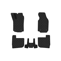 Коврики с экокожи в салон A6 (C4) Audi 1994-1997 1 поколение Sedan EU EVAtech  ECO Экокожа черная c черной ниткой черный кант