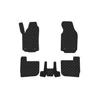Коврики с экокожи в салон A6 (C4) Audi 1994-1997 1 поколение Sedan EU EVAtech  ECO Экокожа черная c черной ниткой черный кант