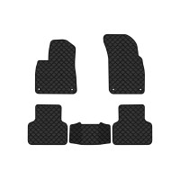 Коврики с экокожи в салон Q8 Audi 2018 1 поколение SUV EU EVAtech  ECO Экокожа черная c черной ниткой черный кант