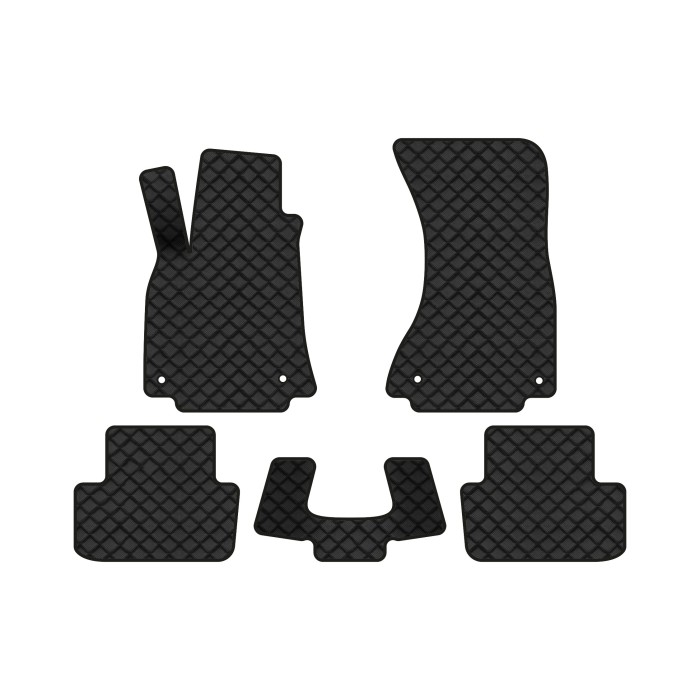 Коврики с экокожи в салон A4 (B8) Audi 2008-2011 4 поколение Sedan EU EVAtech  ECO Экокожа черная c черной ниткой черный кант