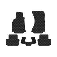 Коврики с экокожи в салон A4 (B8) Audi 2008-2011 4 поколение Sedan EU EVAtech  ECO Экокожа черная c черной ниткой черный кант