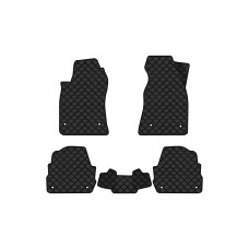 Коврики с экокожи в салон A6 (C5) 4WD Restyling Audi 2001-2004 2 поколение Sedan EU EVAtech  ECO Экокожа черная c черной ниткой черный кант