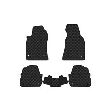 Коврики с экокожи в салон A6 (C5) 4WD Restyling Audi 2001-2004 2 поколение Sedan EU EVAtech  ECO Экокожа черная c черной ниткой черный кант