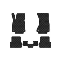 Коврики с экокожи в салон A6 (C7) Audi 2011-2017 4 поколение Combi EU EVAtech  ECO Экокожа черная c черной ниткой черный кант
