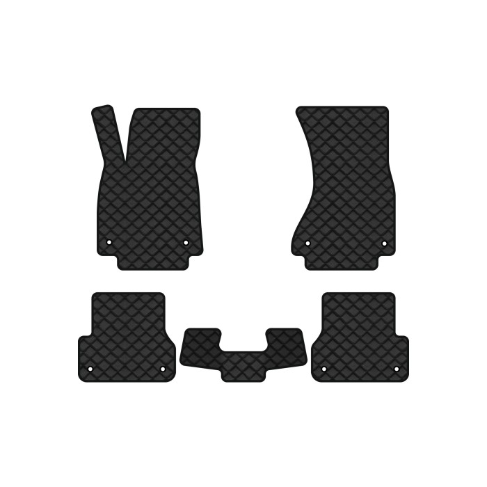 Коврики с экокожи в салон A6 (C7) Audi 2011-2017 4 поколение Combi EU EVAtech  ECO Экокожа черная c черной ниткой черный кант