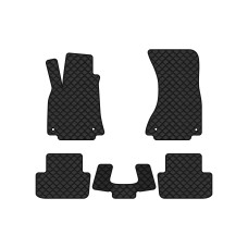 Коврики с экокожи в салон A4 (B8) Audi 2008-2011 4 поколение Sedan USA EVAtech  ECO Экокожа черная c черной ниткой черный кант