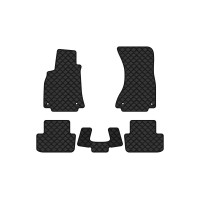 Коврики с экокожи в салон A4 (B8) Audi 2008-2011 4 поколение Sedan USA EVAtech  ECO Экокожа черная c черной ниткой черный кант