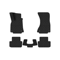 Коврики с экокожи в салон A4 (B8) Audi 2008-2011 4 поколение Sedan USA EVAtech  ECO Экокожа черная c черной ниткой черный кант
