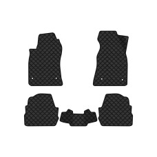 Коврики с экокожи в салон A6 (C5) 4WD Restyling Audi 2001-2004 2 поколение Combi EU EVAtech  ECO Экокожа черная c черной ниткой черный кант