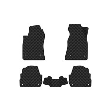 Коврики с экокожи в салон A6 (C5) 4WD Restyling Audi 2001-2004 2 поколение Combi EU EVAtech  ECO Экокожа черная c черной ниткой черный кант