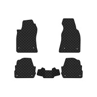 Коврики с экокожи в салон A6 (C5) 4WD Restyling Audi 2001-2004 2 поколение Combi EU EVAtech  ECO Экокожа черная c черной ниткой черный кант
