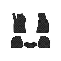 Коврики с экокожи в салон A6 (C5) 4WD Restyling Audi 2001-2004 2 поколение Combi EU EVAtech  ECO Экокожа черная c черной ниткой черный кант