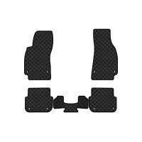 Коврики с экокожи в салон A6 (C6) Audi 2004-2008 3 поколение Sedan EU EVAtech  ECO Экокожа черная c черной ниткой черный кант