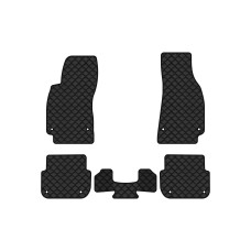 Коврики с экокожи в салон A6 (C6) Audi 2004-2008 3 поколение Combi EU EVAtech  ECO Экокожа черная c черной ниткой черный кант