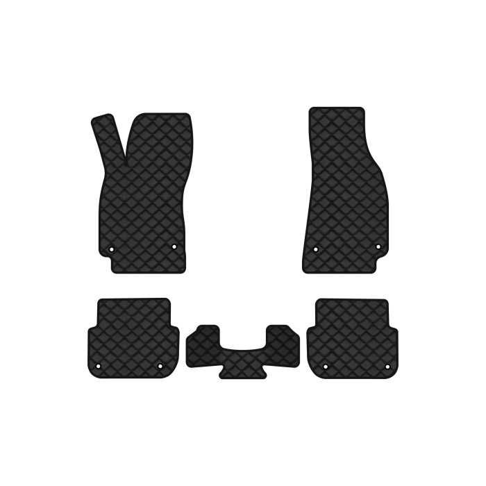 Коврики с экокожи в салон A6 (C6) Audi 2004-2008 3 поколение Combi EU EVAtech  ECO Экокожа черная c черной ниткой черный кант