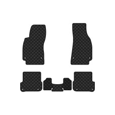 Коврики с экокожи в салон A6 (C6) Restyling Audi 2008-2011 3 поколение Combi EU EVAtech  ECO Экокожа черная c черной ниткой черный кант