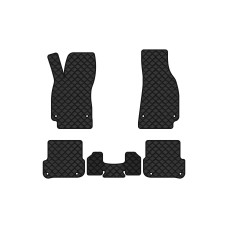 Коврики с экокожи в салон A6 (C6) Restyling Audi 2008-2011 3 поколение Combi EU EVAtech  ECO Экокожа черная c черной ниткой черный кант
