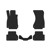 Коврики с экокожи в салон A4 (B9) Audi 2015 5 поколение Sedan USA EVAtech  ECO Экокожа черная c черной ниткой черный кант