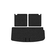 Коврик с экокожи в багажник Q7 (4L) 7 seats Audi 2005-2015 1 поколение SUV USA EVAtech  ECO Экокожа черная c черной ниткой черный кант