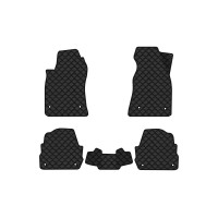 Коврики с экокожи в салон A6 (C5) FWD Restyling Audi 2001-2004 2 поколение Combi EU EVAtech  ECO Экокожа черная c черной ниткой черный кант