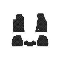 Коврики с экокожи в салон A6 (C5) FWD Restyling Audi 2001-2004 2 поколение Combi EU EVAtech  ECO Экокожа черная c черной ниткой черный кант