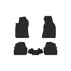 Коврики с экокожи в салон A6 (C5) FWD Restyling Audi 2001-2004 2 поколение Combi EU EVAtech  ECO Экокожа черная c черной ниткой черный кант