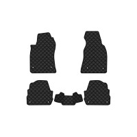 Коврики с экокожи в салон A6 (C5) FWD Restyling Audi 2001-2004 2 поколение Combi EU EVAtech  ECO Экокожа черная c черной ниткой черный кант