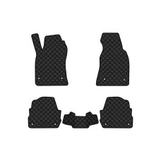 Коврики с экокожи в салон A6 (C5) FWD Restyling Audi 2001-2004 2 поколение Combi EU EVAtech  ECO Экокожа черная c черной ниткой черный кант