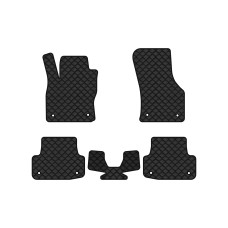Коврики с экокожи в салон A3 (8V) Audi 2012-2020 3 поколение Sedan USA EVAtech  ECO Экокожа черная c черной ниткой черный кант