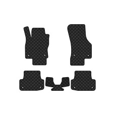 Коврики с экокожи в салон A3 (8V) Audi 2012-2020 3 поколение Sedan USA EVAtech  ECO Экокожа черная c черной ниткой черный кант