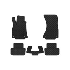 Коврики с экокожи в салон A4 (B8) Restyling Audi 2011-2015 4 поколение Sedan USA EVAtech  ECO Экокожа черная c черной ниткой черный кант