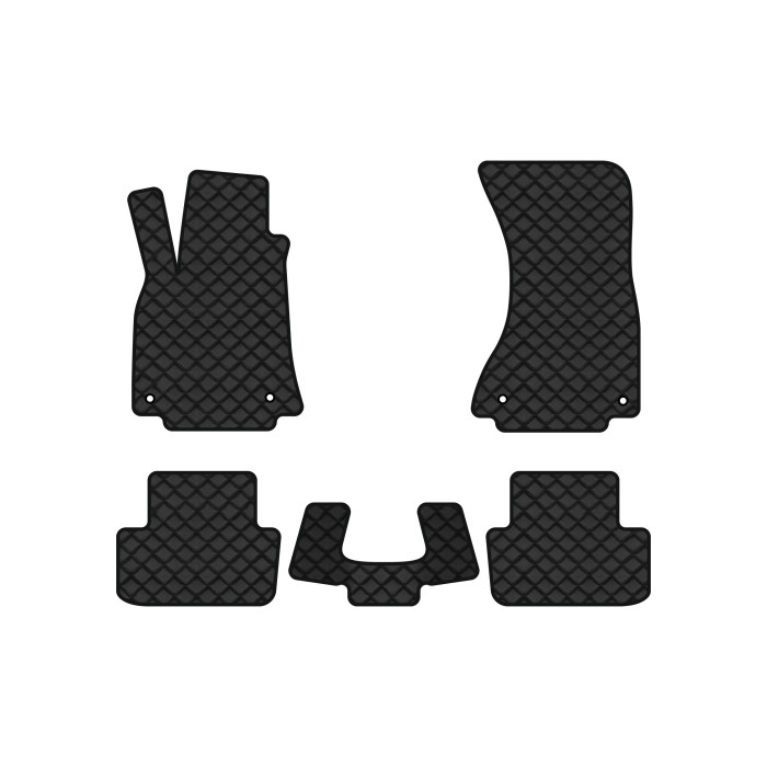 Коврики с экокожи в салон A4 (B8) Restyling Audi 2011-2015 4 поколение Sedan USA EVAtech  ECO Экокожа черная c черной ниткой черный кант