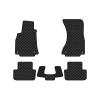 Коврики с экокожи в салон A4 (B8) Restyling Audi 2011-2015 4 поколение Sedan USA EVAtech  ECO Экокожа черная c черной ниткой черный кант