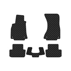 Коврики с экокожи в салон A4 (B8) Restyling Audi 2011-2015 4 поколение Sedan USA EVAtech  ECO Экокожа черная c черной ниткой черный кант